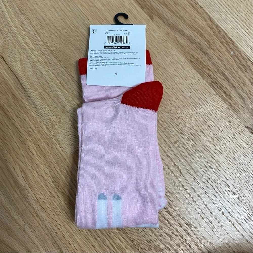 Holiday Time Pink Llama Knee High Socks NEW 4-10 Christmas Lights Women’s